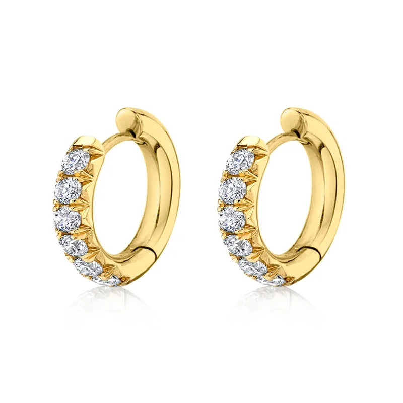 Best hoop earrings with blackened metal for an edgy and bold appearance-Medium French Pavé Diamond Hoops