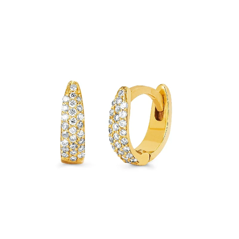 Best hoop earrings with snake chain details for a sleek and modern touch-Micro Pave Tusk Huggie | Ready to Ship