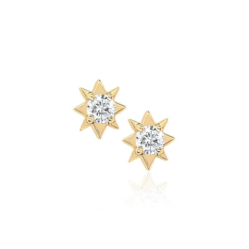 Best hoop earrings with geometric hexagon shapes for a modern, angular look-Mini North Star Diamond Studs | Ready to Ship