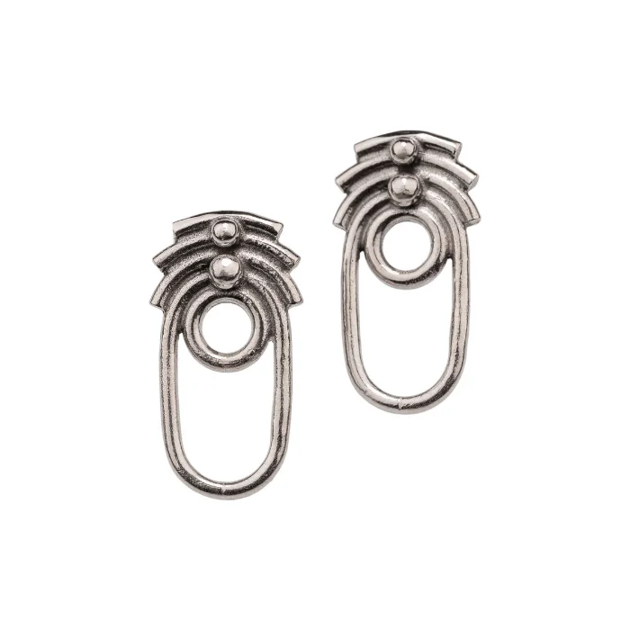 Hoop earrings with pearl accents for a chic and classic style-Mini Portal Studs