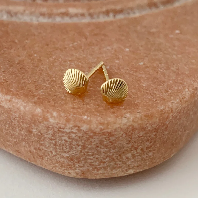 Best hoop earrings with butterfly motifs for a playful and whimsical appearance-Mini Shell Studs