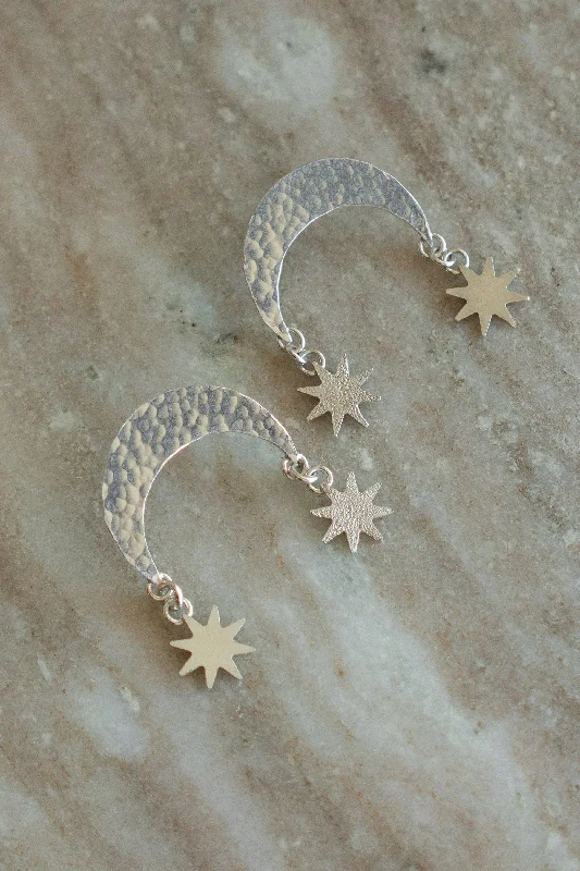 Best hoop earrings with angel wing accents for a spiritual and meaningful design-Moon Scale Earrings