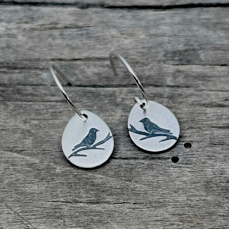 Hoop earrings with intricate designs for a unique and artistic appearance-Mountain Bluebird Earrings