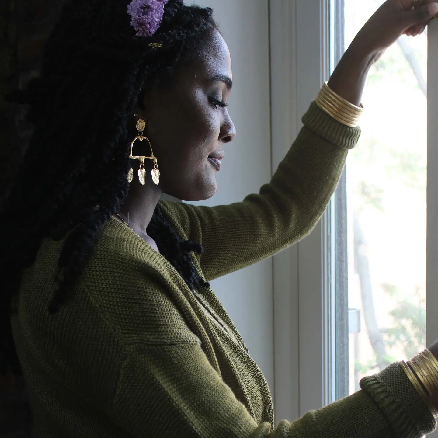 Hoop earrings with luxe velvet finishes for a rich and luxurious touch-Mountains and the Sea