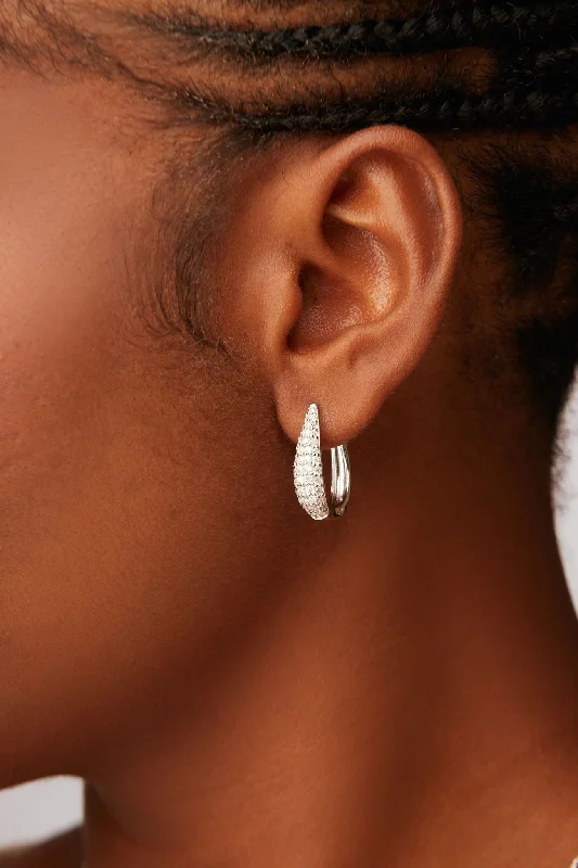 Best hoop earrings with geometric cuts for a sharp, modern appeal-Mulan Moissanite Hoop Earrings in 925 Sterling Silver