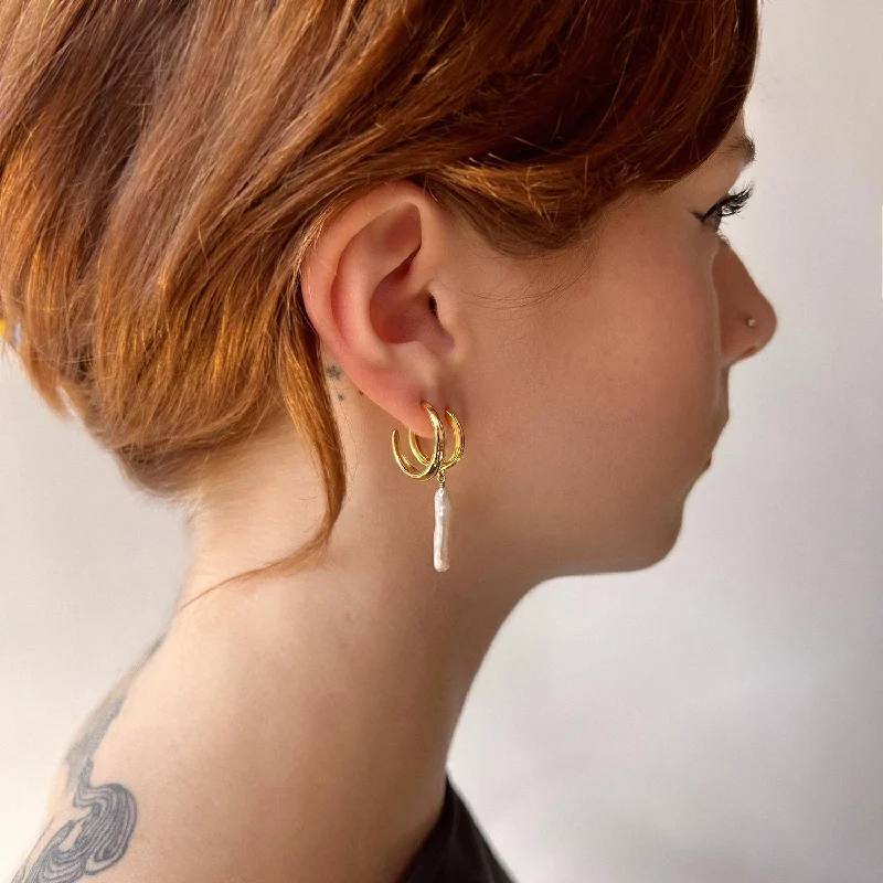 Best hoop earrings with gemstone accents for a colorful and elegant appearance-Nora Huggie Gold