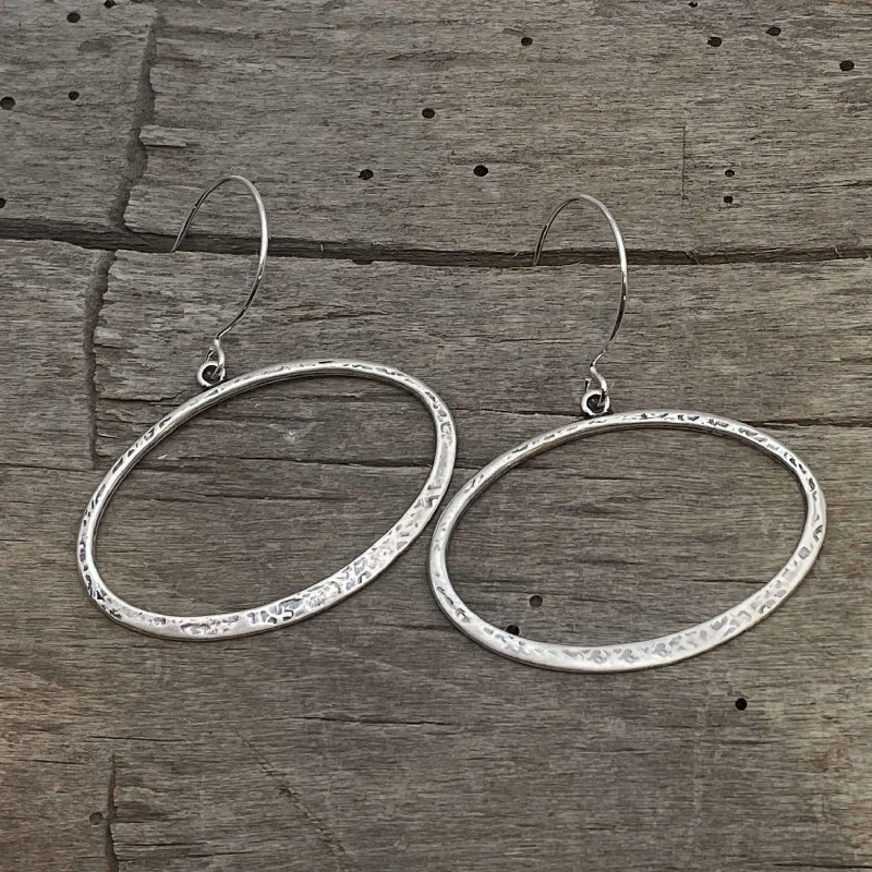 Hoop earrings with braided patterns for a detailed and textured finish-Open Space Earrings