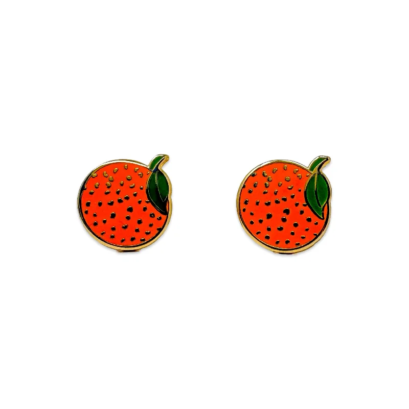 Lightweight hoop earrings for comfortable and all-day wear-Orange Enamel Earrings