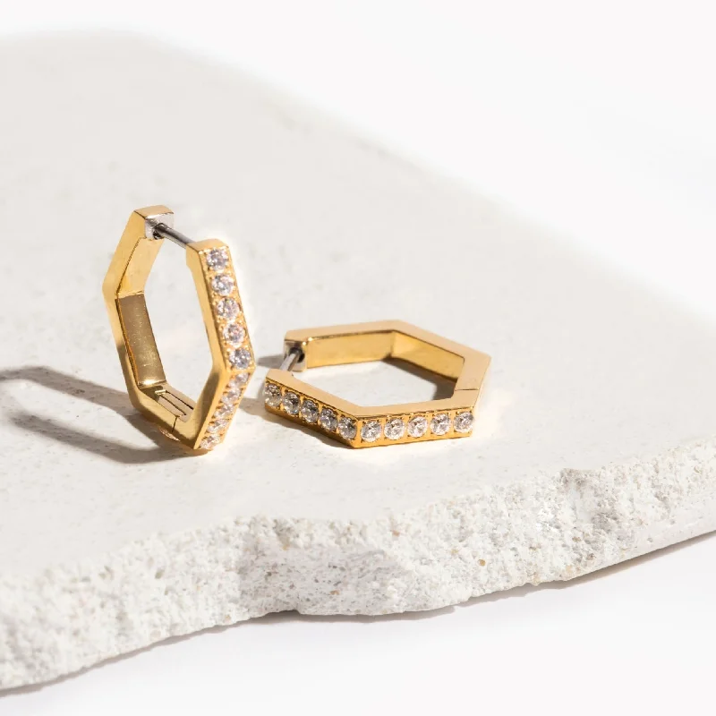 Hoop earrings with a chunky design for a bold and trendy statement-Pavé Friday Hoop Earrings