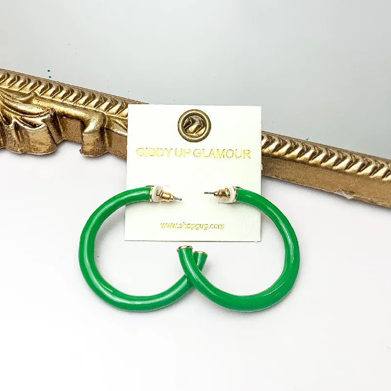 Large hoop earrings for a bold and statement-making fashion accessory-Plan For Cabo Large Hoop Earrings in Green