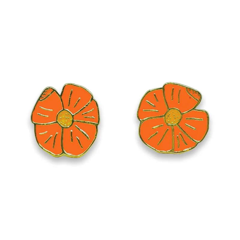 Hoop earrings with satin finishes for a smooth and elegant appearance-Poppy Enamel Earrings