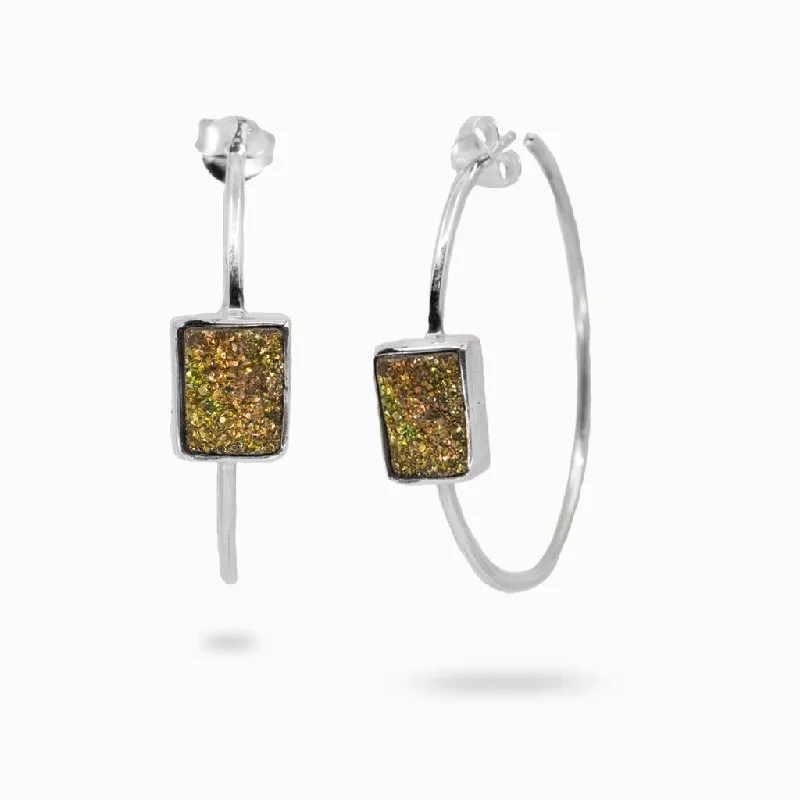 Best hoop earrings with multi-colored gemstones for a vibrant and lively touch-Rainbow Pyrite Hoop Earrings