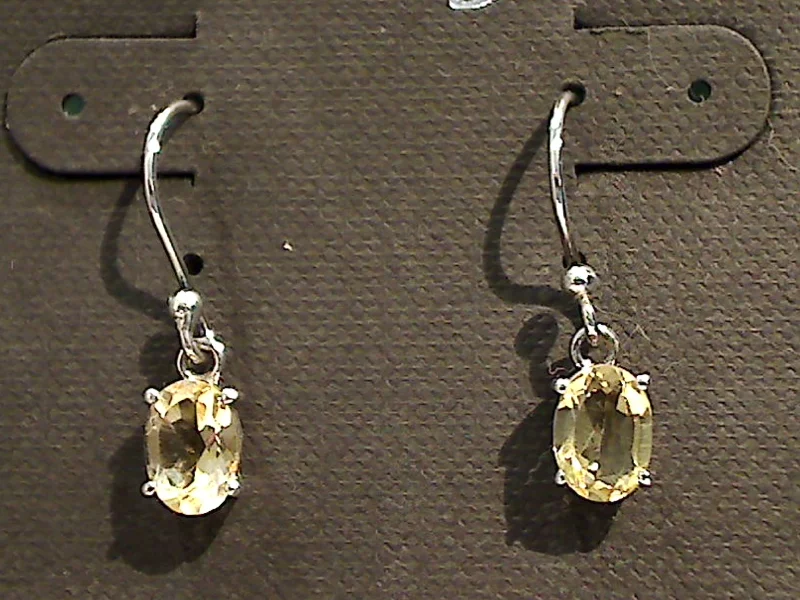 Hoop earrings with polished metal for a shiny and high-quality finish-Citrine, Sterling Silver Small Earrings