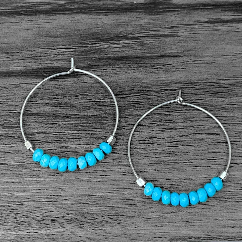 Hoop earrings with textured gold for a refined and sophisticated aesthetic-Shun Howlite Beaded Hoop Earrings