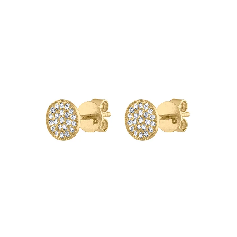 Best hoop earrings with baroque pearls for a luxurious and elegant vibe-14KT GOLD PAVE DIAMOND XSMALL DISK EARRING