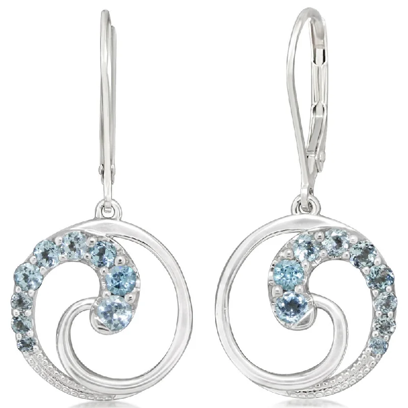 Hoop earrings with cut-out designs for a creative and lightweight effect-Sterling Silver Blue Topaz Earrings