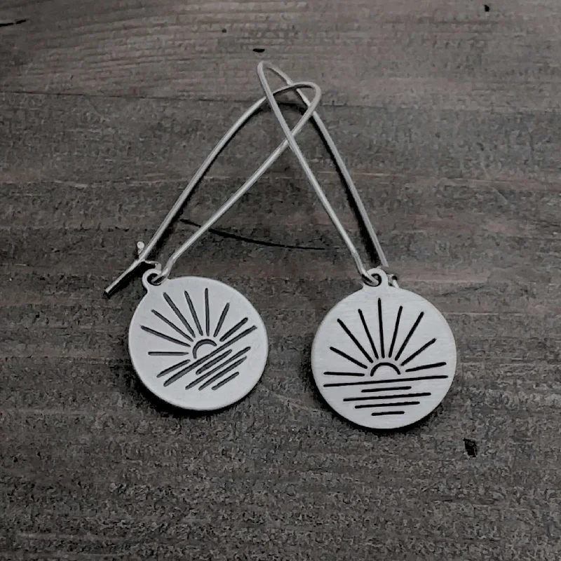 Hoop earrings with leather accents for a sleek and bold combination-Sunrise Earrings