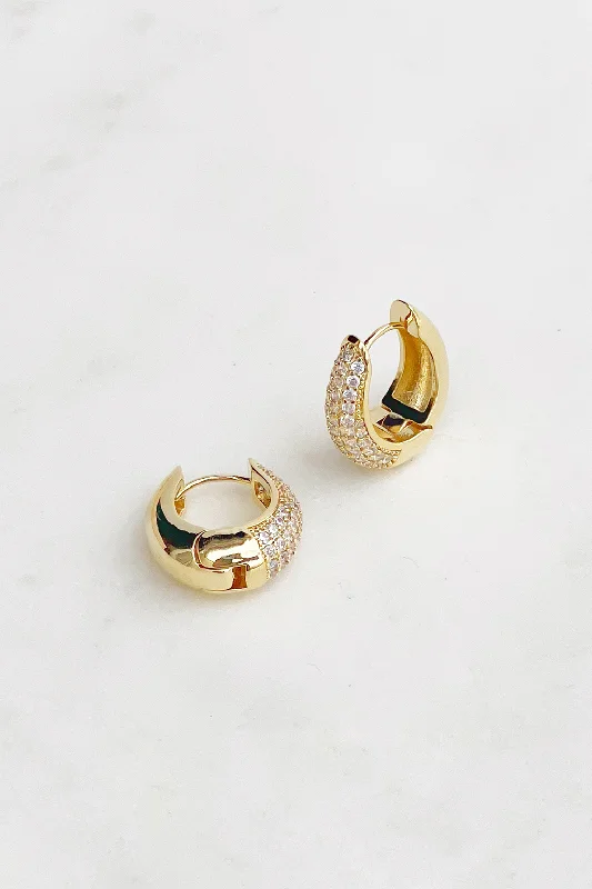 Best hoop earrings with matte finish for a sophisticated, understated design-Tapered CZ Huggies