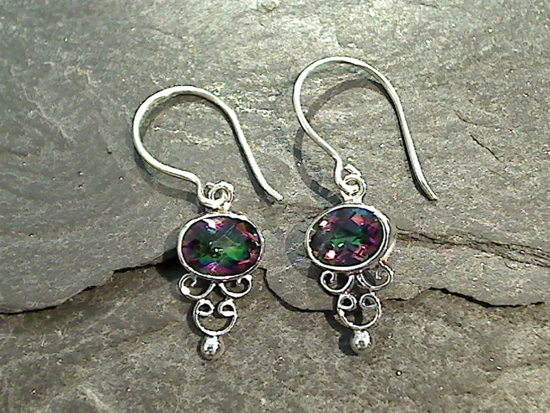 Large hoop earrings for a bold and statement-making fashion accessory-Mystic Topaz, Sterling Silver Earrings