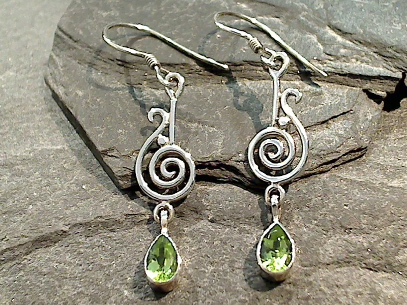 Hoop earrings with polished silver finish for a shiny, modern appeal-Peridot, Sterling Silver Earrings