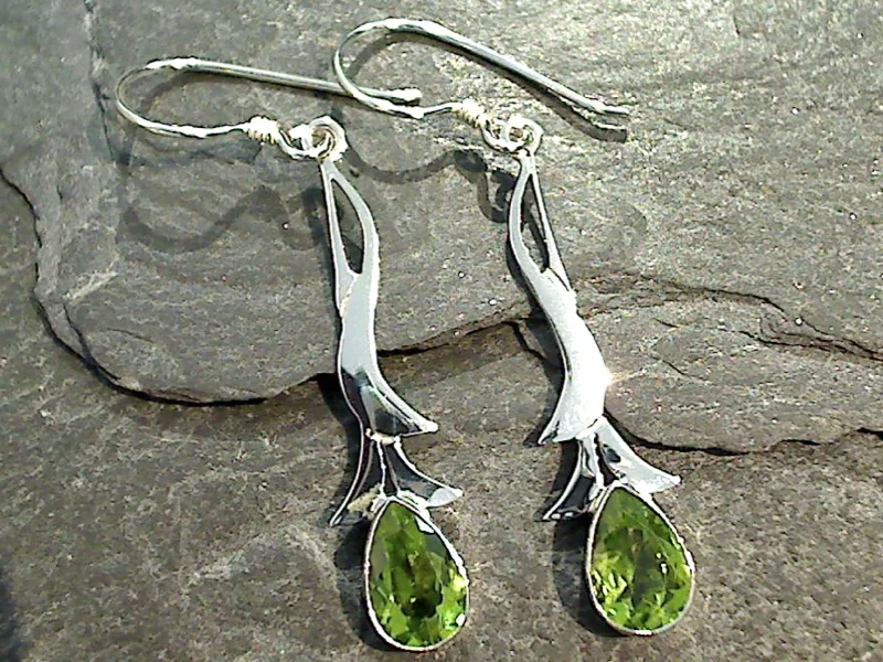 Best hoop earrings with cubic zirconia for a budget-friendly, dazzling look-Peridot, Sterling Silver Earrings