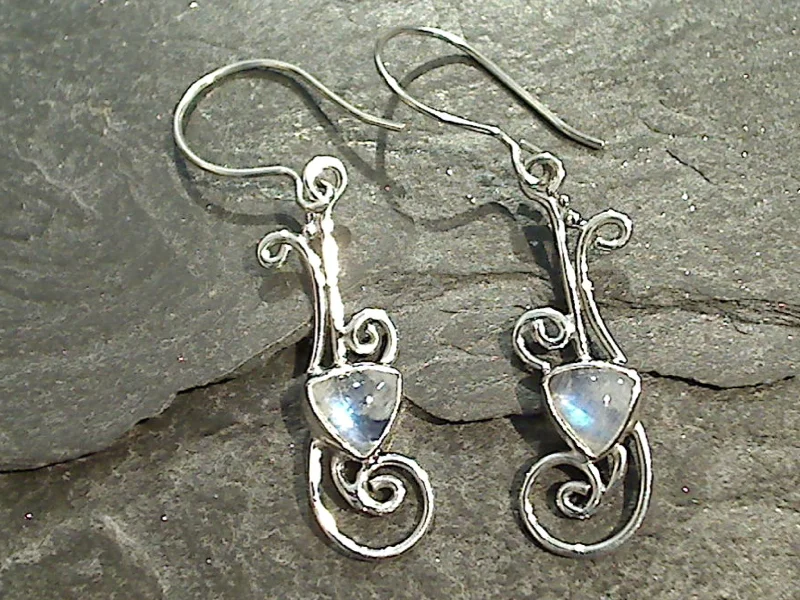 Best hoop earrings with custom designs for a personalized, unique accessory-Moonstone, Sterling Silver Earrings