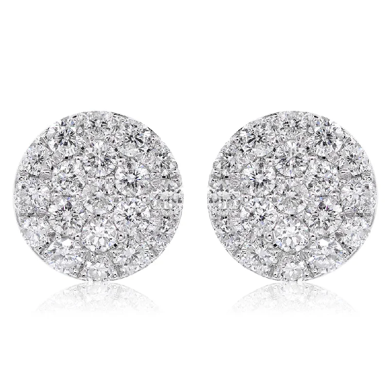 Nickel Free Stud Earrings for Safety -14K White Gold 0.50cts Diamond Stud Earrings