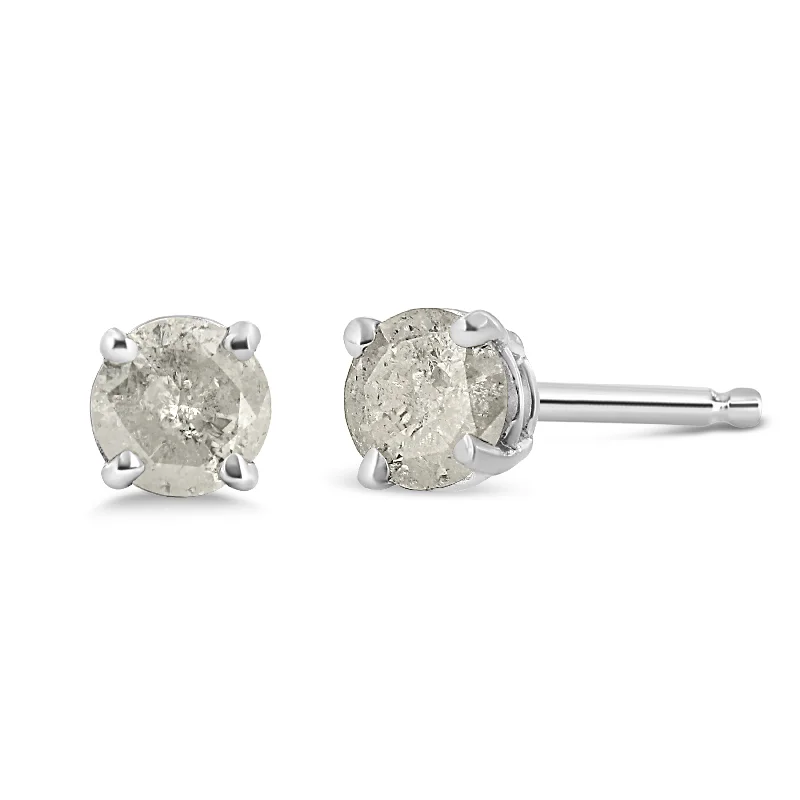 Stud Earrings with Etching -14K White Gold 1 1/2 Cttw Lab Grown Pink Cushion 4-Prong Set Classic Diamond Solitaire Stud Earrings