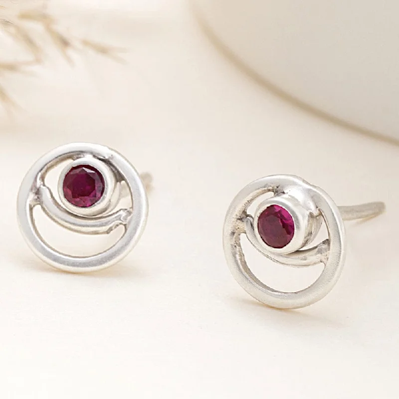 Stud Earrings with Animal Motifs -92.5 Silver Red Spiral Stud Earrings