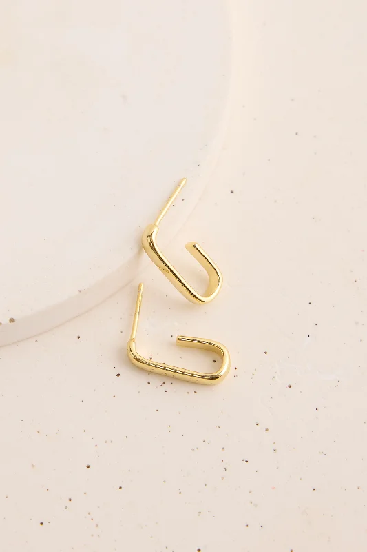 Leverback Stud Earrings for Comfort -Abagail Stud Earrings Gold