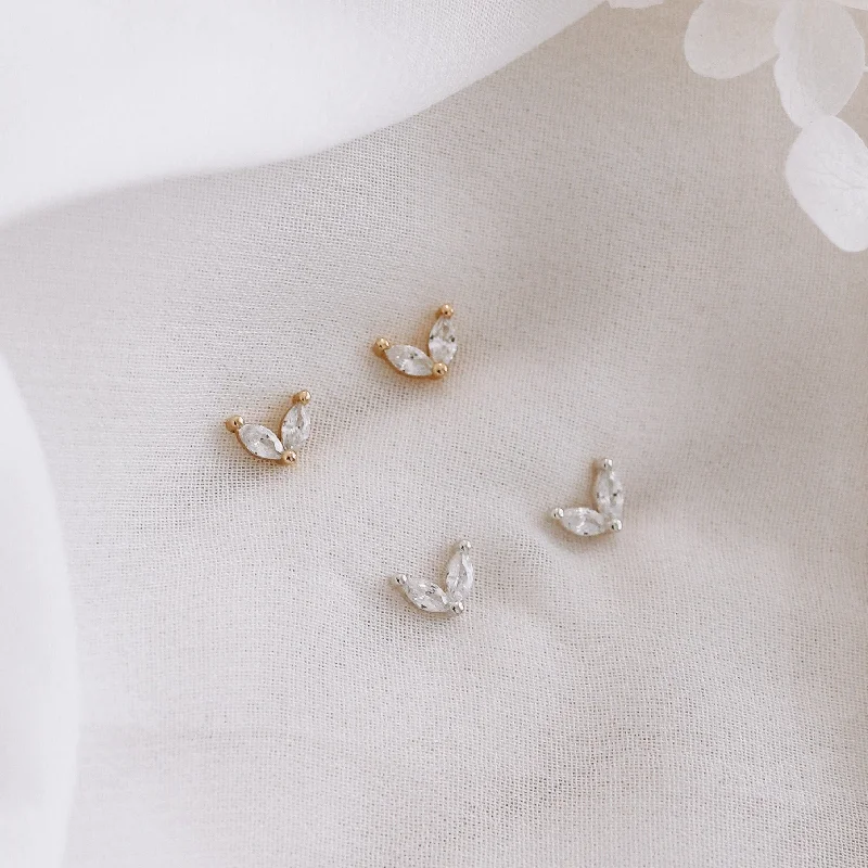 Stud Earrings for Evening Gown -Aline - Sterling Silver Stud Earrings