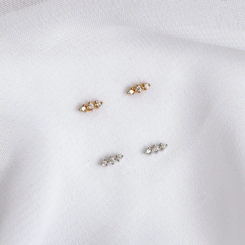 Clip On Stud Earrings for Non Pierced -Angie - Sterling Silver Stud Earrings