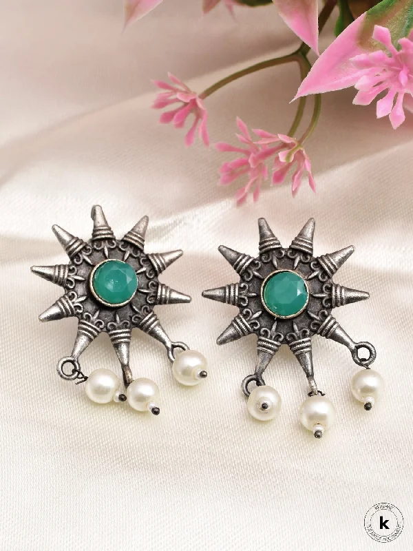 Ethnic Stud Earrings with Tribal Design -Ekata Stud Earrings