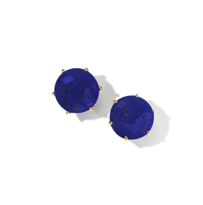 Hippie Stud Earrings with Beads -IPPOLITA Rock Candy Medium Round Lapis Doublet Stud Earrings