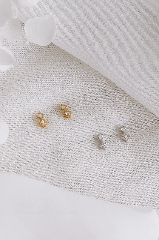 Star Shaped Stud Earrings for Charm -London - Sterling Silver Stud Earrings