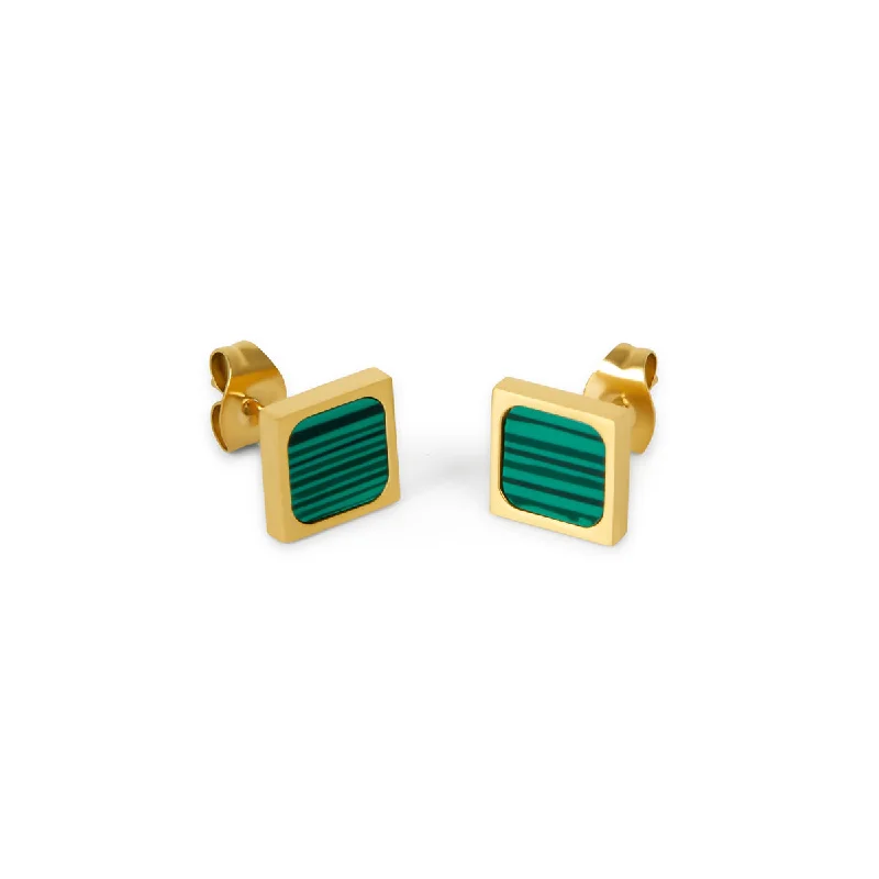 Maximalist Stud Earrings for Bling -Marble Stud Earrings - Gold