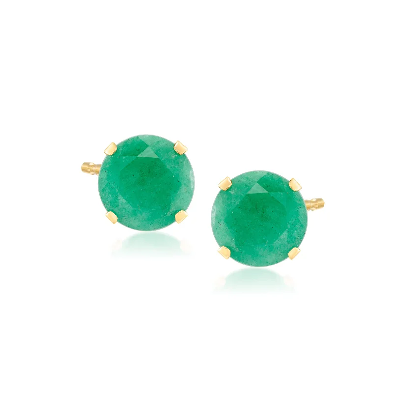 Stud Earrings with Star Motifs -Ross-Simons Emerald Martini Stud Earrings in 14kt Yellow Gold