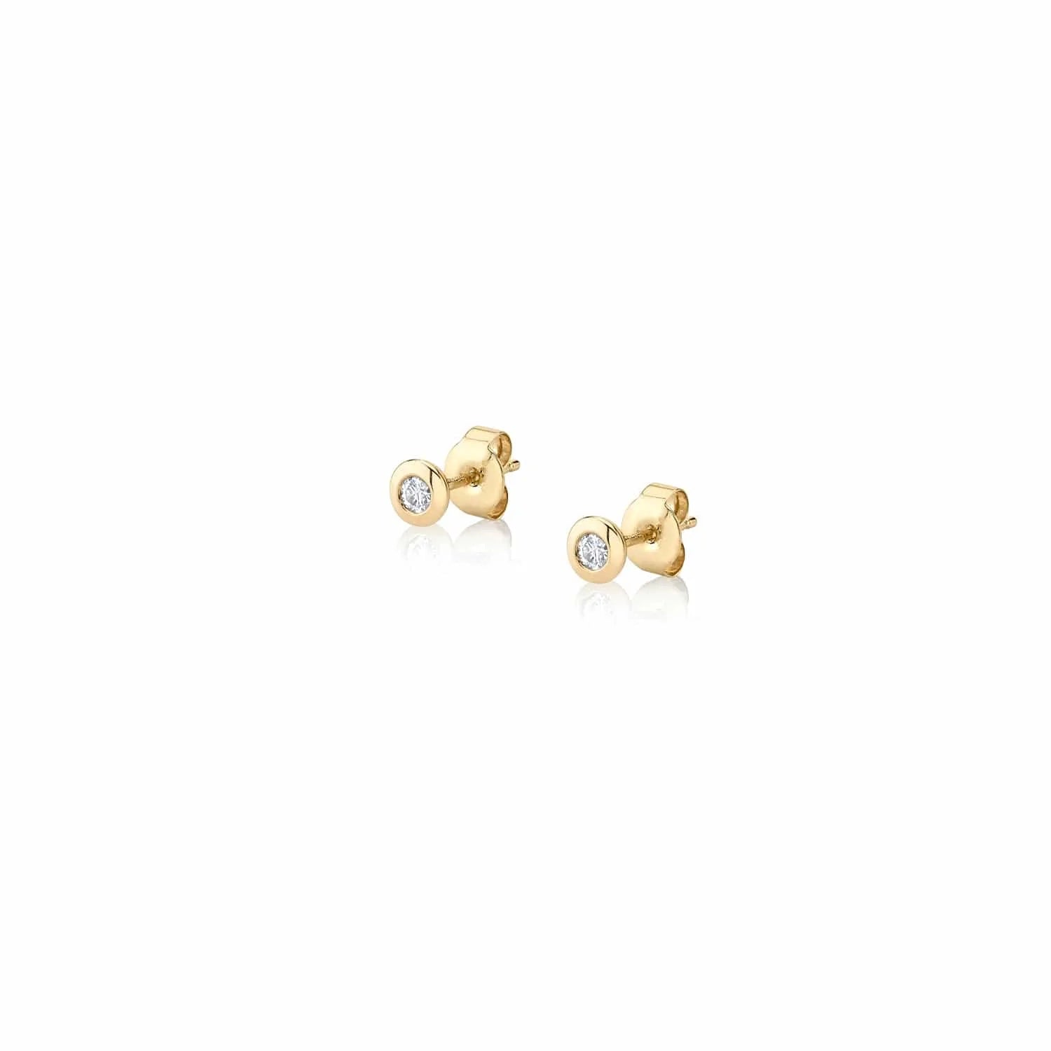 Star Shaped Stud Earrings for Charm -Round Bezel Stud Earrings