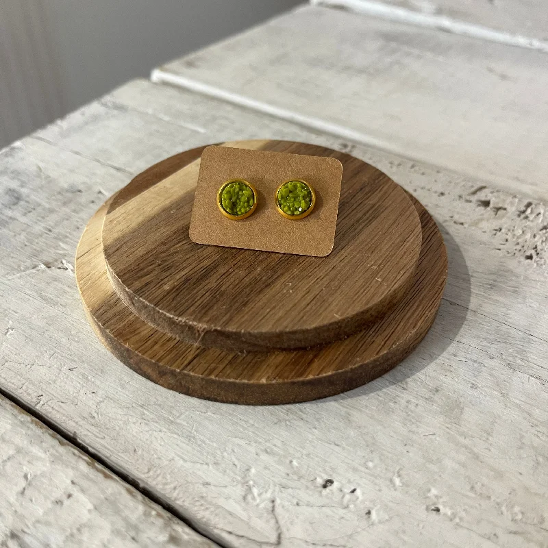 Geometric Stud Earrings for Trend -stone moss stud earrings