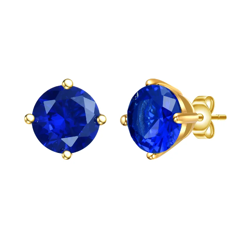 Magnetic Closure Stud Earrings for Easy -Stud Earrings with Colored Cubic Zirconia