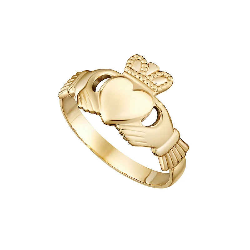 Women’s rings with starburst garnet for beauty -14k Gold Maids Claddagh Ring