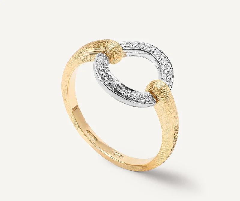 Women’s rings with knot designs for symbolism -18K Yellow Gold Stackable Diamond Circle Ring