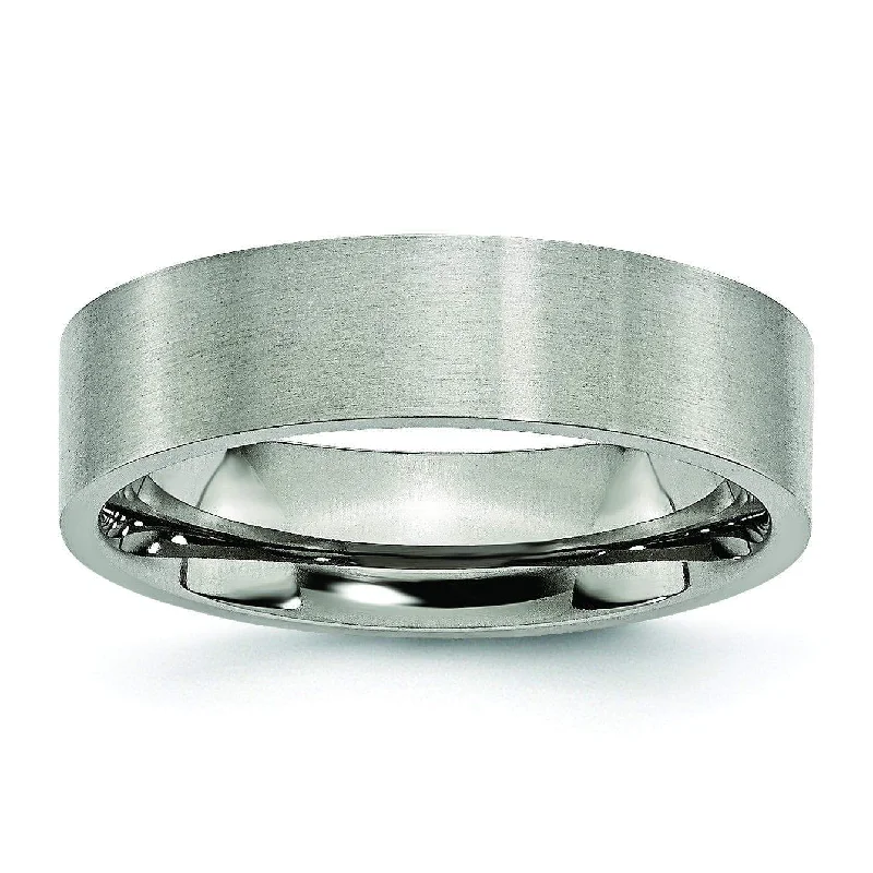 Women’s stretch rings for adjustable comfort fit -Brushed Titanium Ring