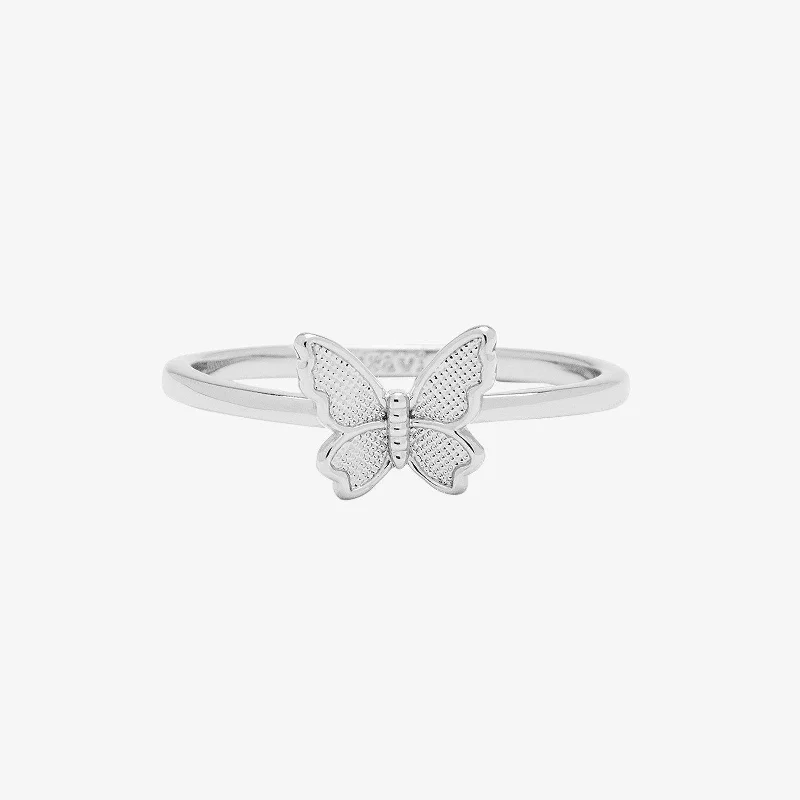 Women’s rings with aquamarine gems for calm -Butterfly In Flight Ring