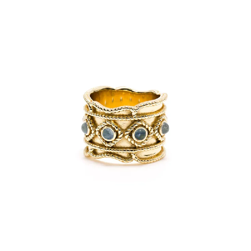 Women’s rings with tiger eye band warmth -Capucine de Wulf Victoria Ring- Blue Labradorite