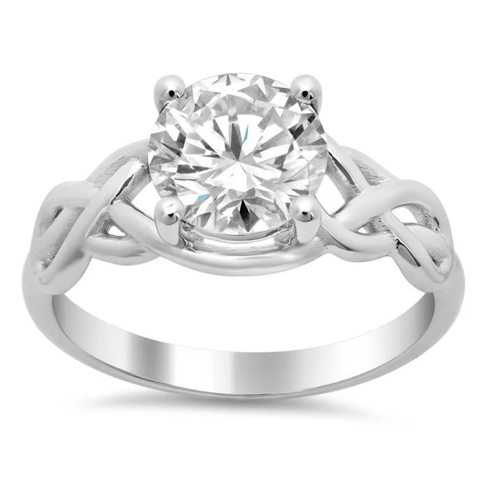 Women’s rings with knot designs for symbolism -Celtic Knot Solitaire Engagement Ring