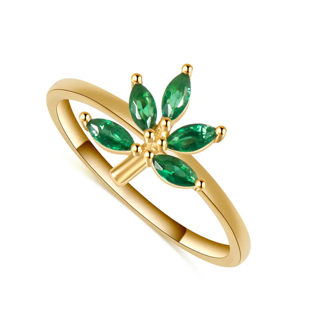 Women’s rings with polished peacock ore glow -Fern Ring