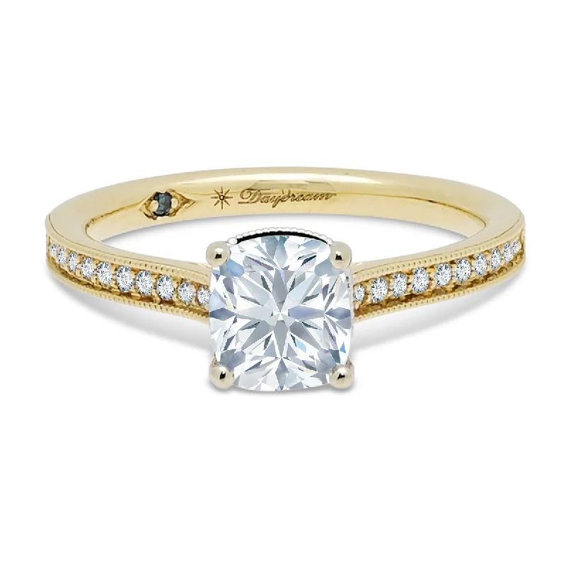 Women’s signet rings with bold family crests -Cushion Diamond Engagement Ring in 14kt Yellow and White Gold (1 1/3ct tw)