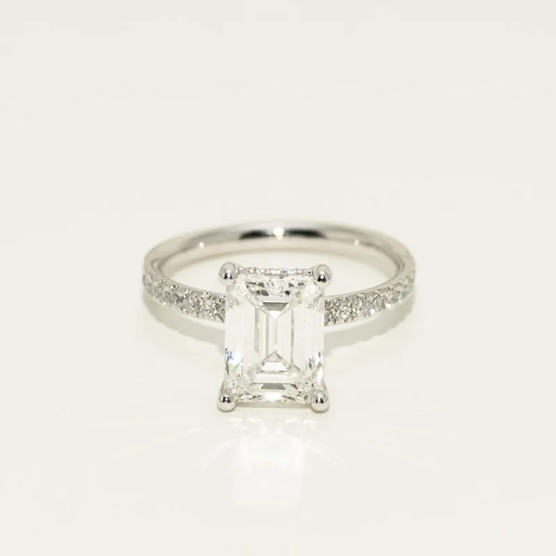 Women’s rings with tiger eye for boldness -Emerald Cut Lab Grown Diamond Engagement Ring in Platinum (3 1/3ct tw)