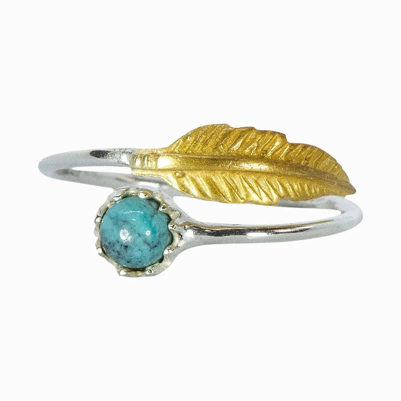 Women’s rings with butterfly motifs for whimsy -Gold Feather Ring